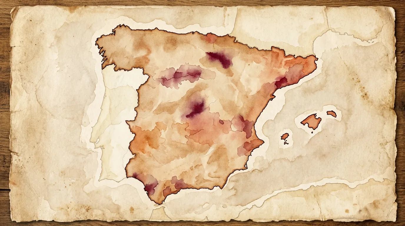 Mapa de España con la D.O. resaltada