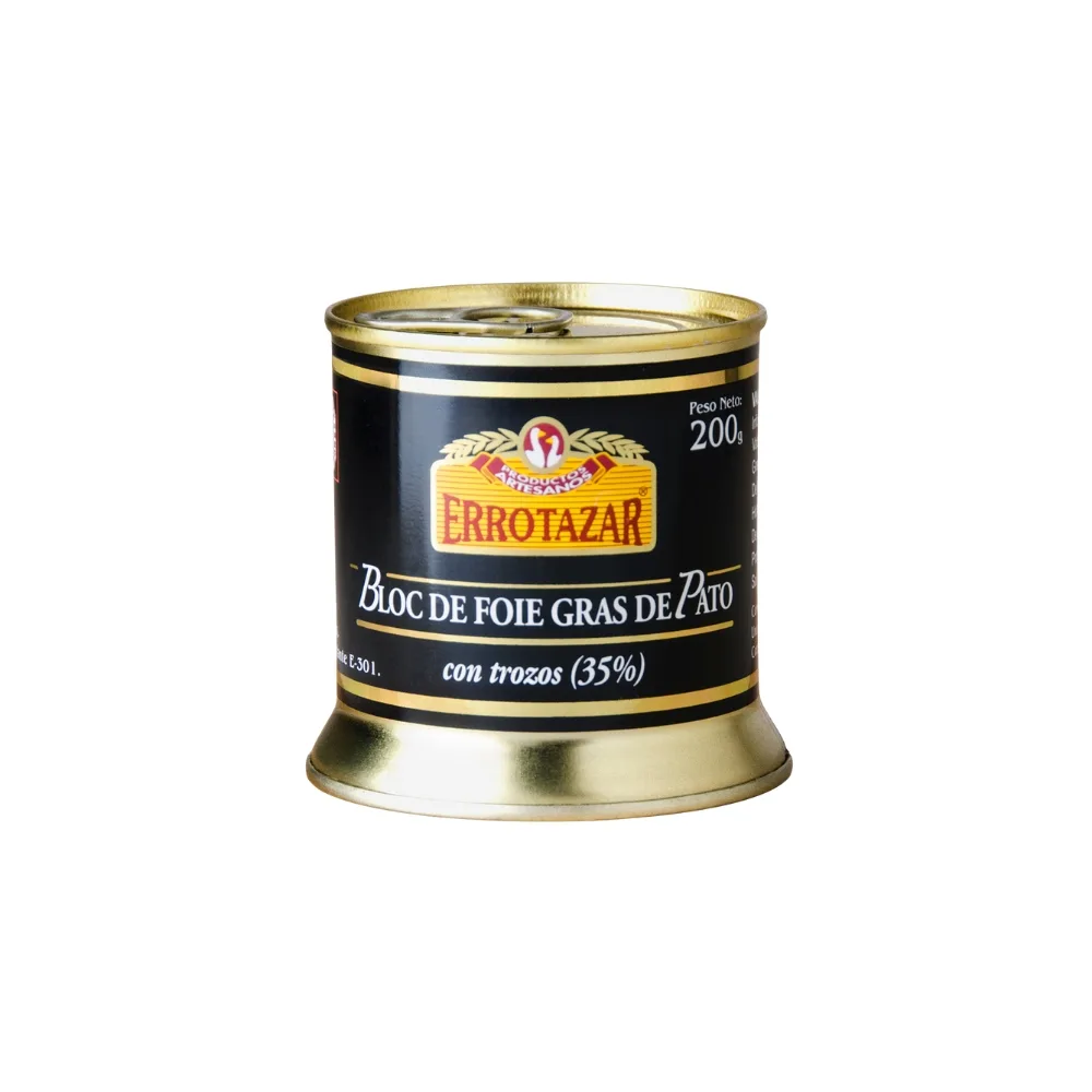 Bloc de Foie-Gras de Pato 35% trozos ERROTAZAR lata 200gr