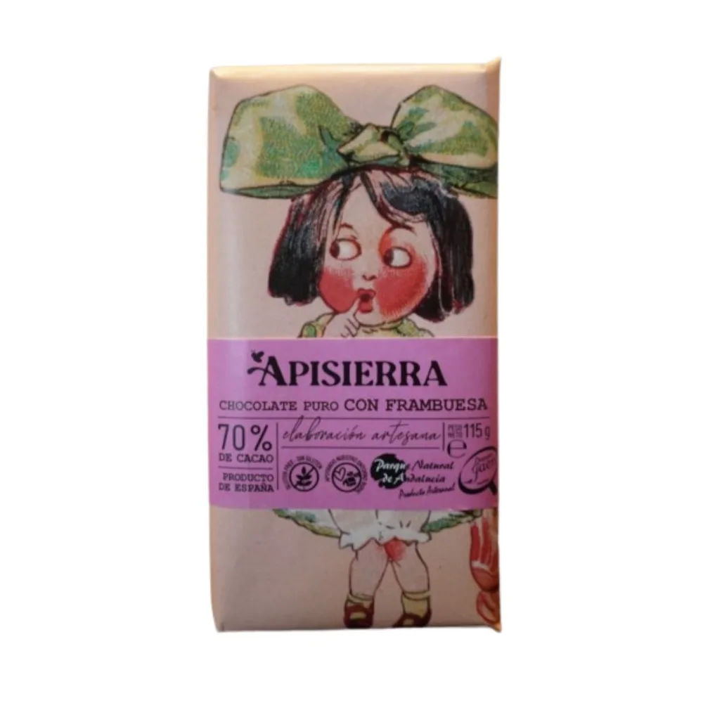 Chocolate Puro con Frambuesa Apisierra 115