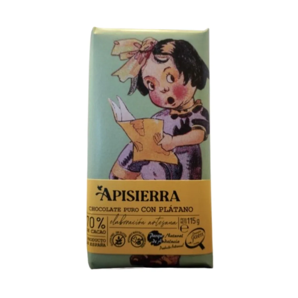 Chocolate Puro con Plátano Apisierra 115gr