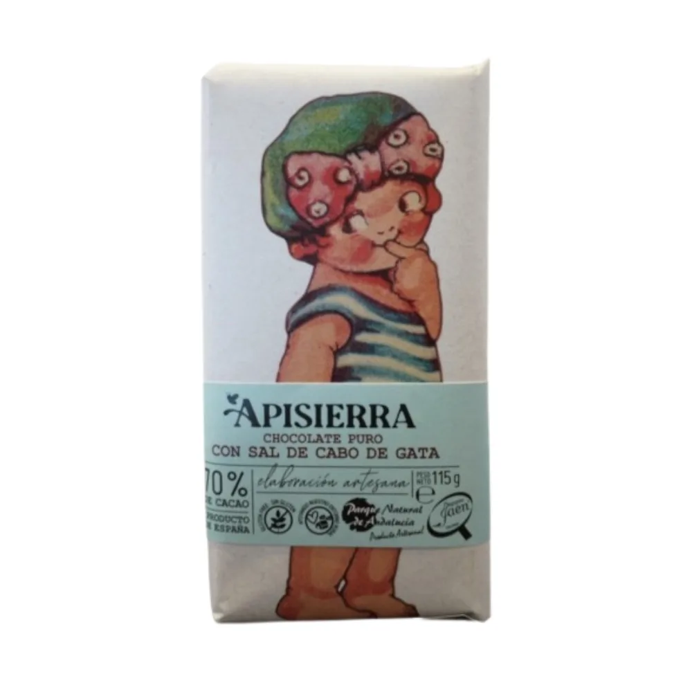 Chocolate Puro con Sal del Cabo de Gata Apisierra 115gr