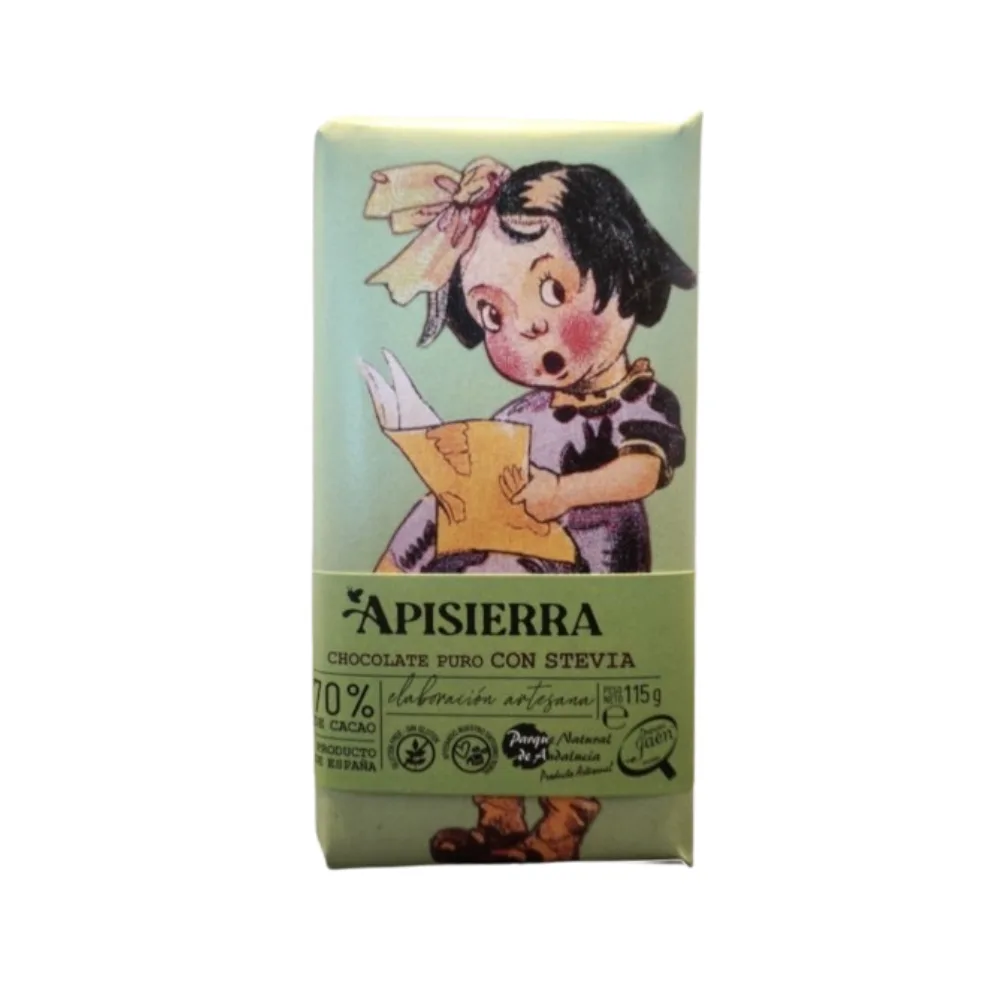 Chocolate Puro con Stevia Apisierra 115gr