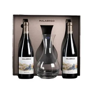 Estuche Vino Tinto Malabrigo 2020 Dos Botellas 75cl + Decantador