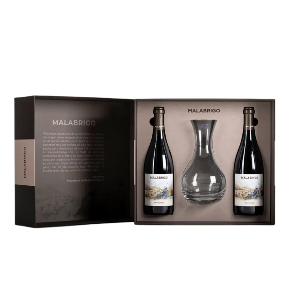 Estuche Vino Tinto Malabrigo 2020 Dos Botellas 75cl + Decantador - Imagen 2