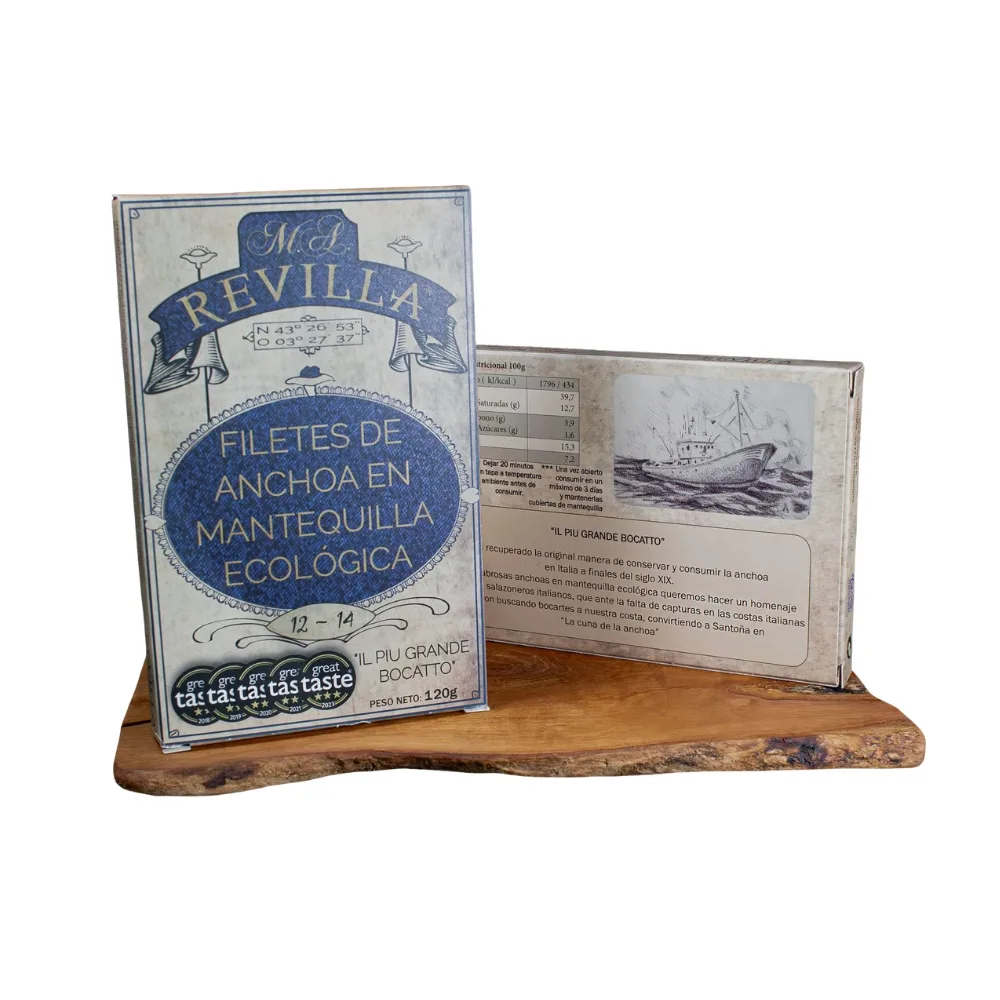 Filetes de Anchoa en Mantequilla Ecológica M.A. Revilla 12-14 lomos