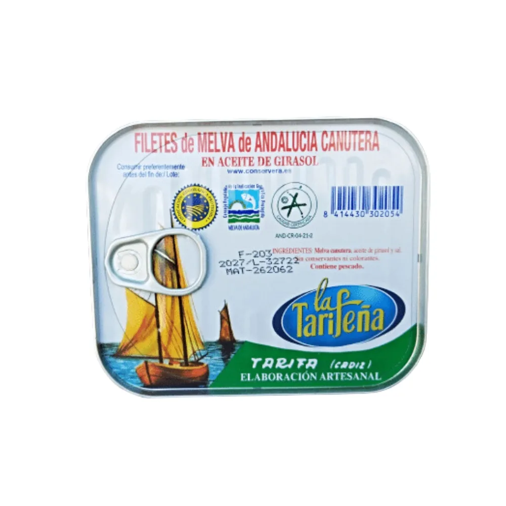 Filetes de Melva Canutera en Aceite de Girasol La Tarifeña 250gr