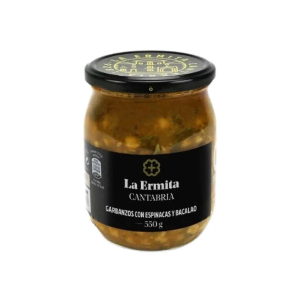 Garbanzos con Espinacas y Bacalao La Ermita 550gr